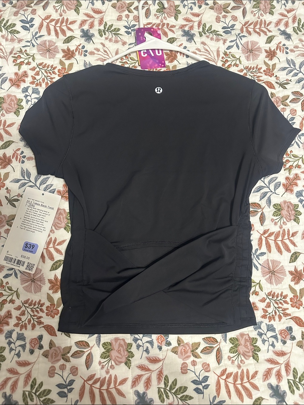 NWT Lululemon All It Takes Back-Twist T *Silky
Black